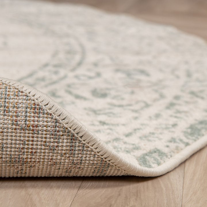 Rond vintage vloerkleed - Spring Ethnic Creme/Groen - 4