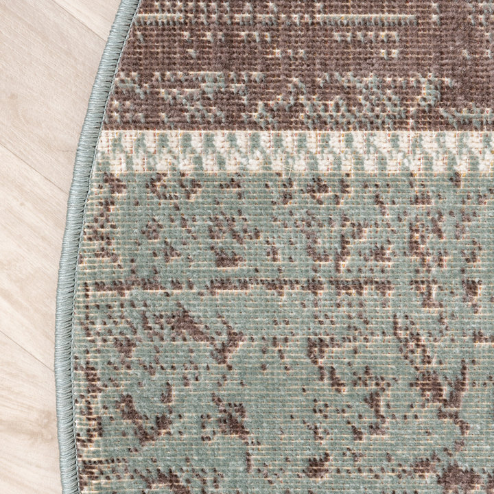 Rond patchwork vloerkleed - Spring Groen/Grijs - 3