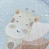 Rond kindervloerkleed - Lucy Giraffe Blauw