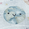 Rond kindervloerkleed - Fleurtje Planeten Wit