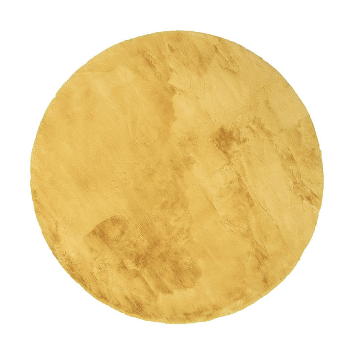 Rond Hoogpolig vloerkleed - Comfy Supreme Geel - 1