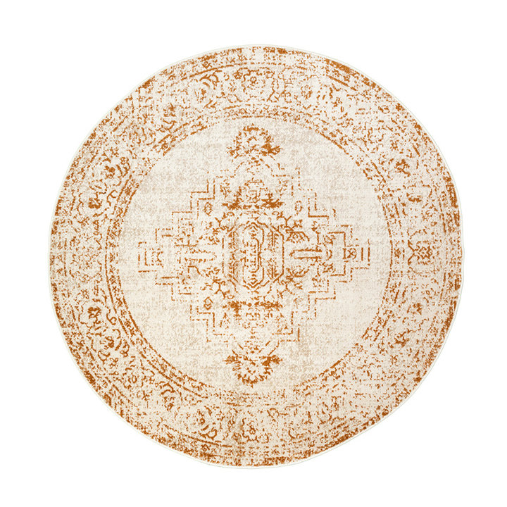 Rond vintage vloerkleed - Spring Ethnic Creme/Terra - 1