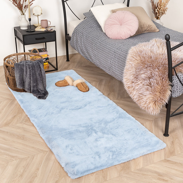 Zachte Hoogpolige loper - Comfy Lichtblauw