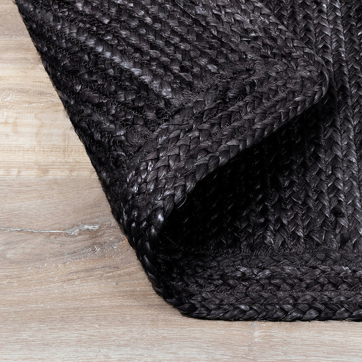 Jute vloerkleed - Fair Zwart  - 5