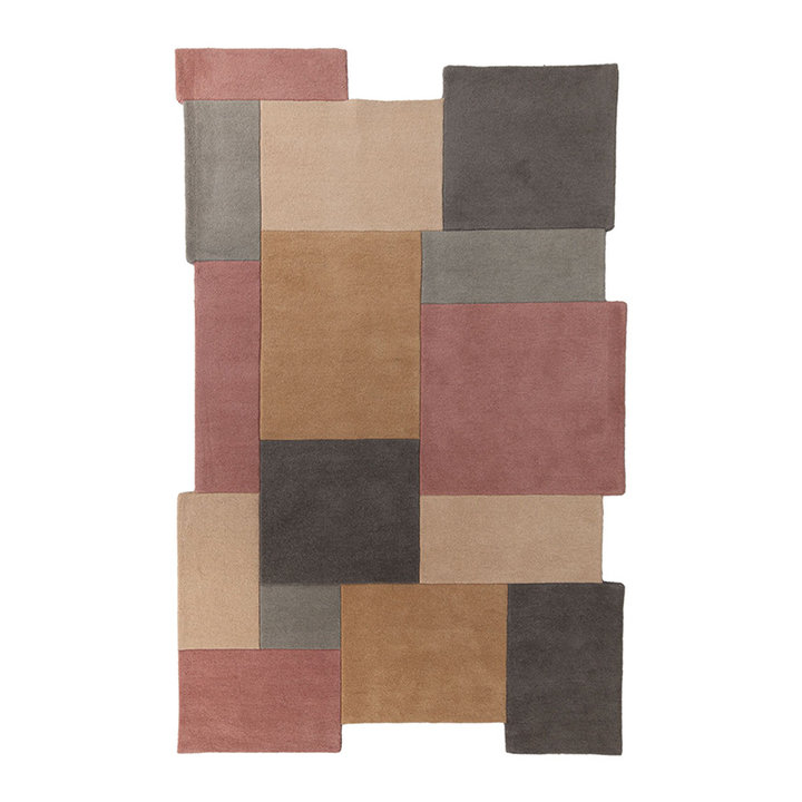 Abstract vloerkleed - Stracto Collage Roze/Beige - 1