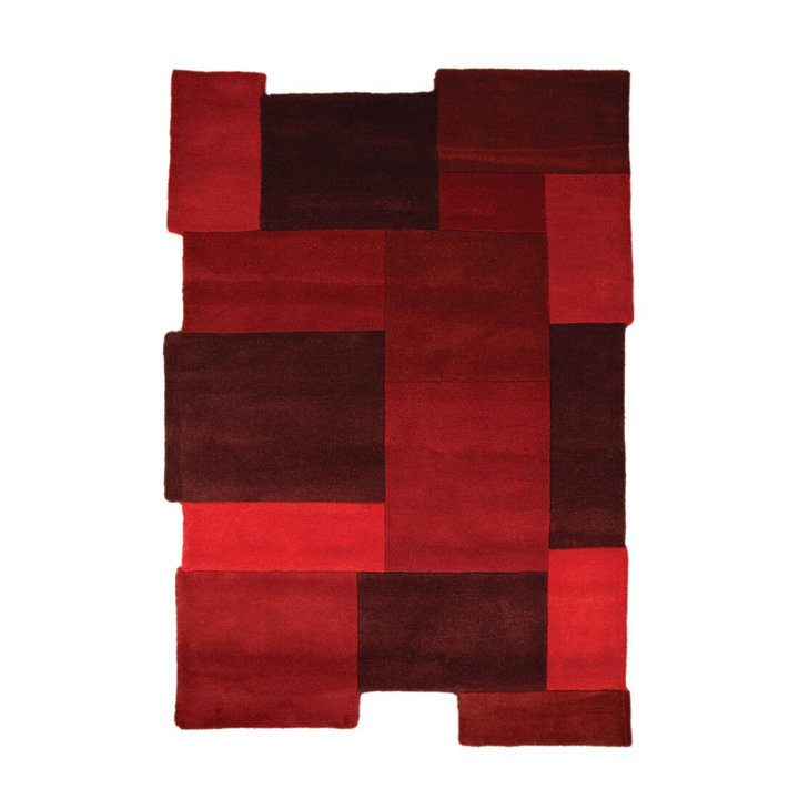 Abstract vloerkleed - Stracto Collage Rood - 1