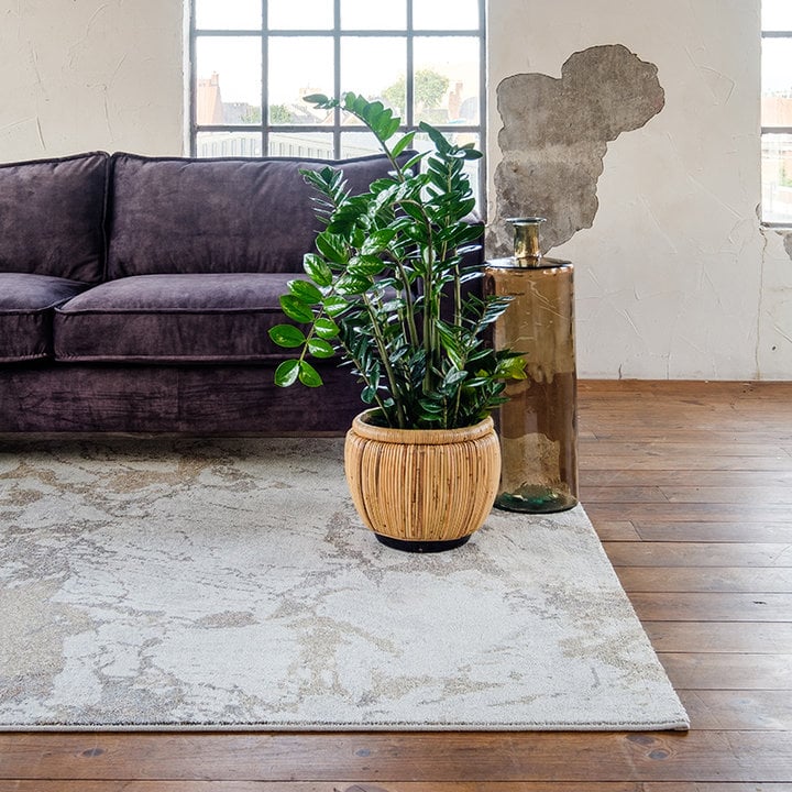 Modern vloerkleed - Mark Geel/Creme - 2
