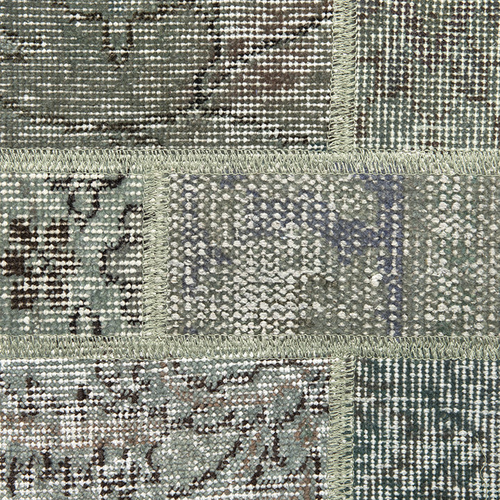 Patchwork vloerkleed - Vinto Olijfgroen