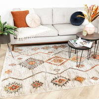 Hoogpolig vloerkleed - Blend Aztec Terra