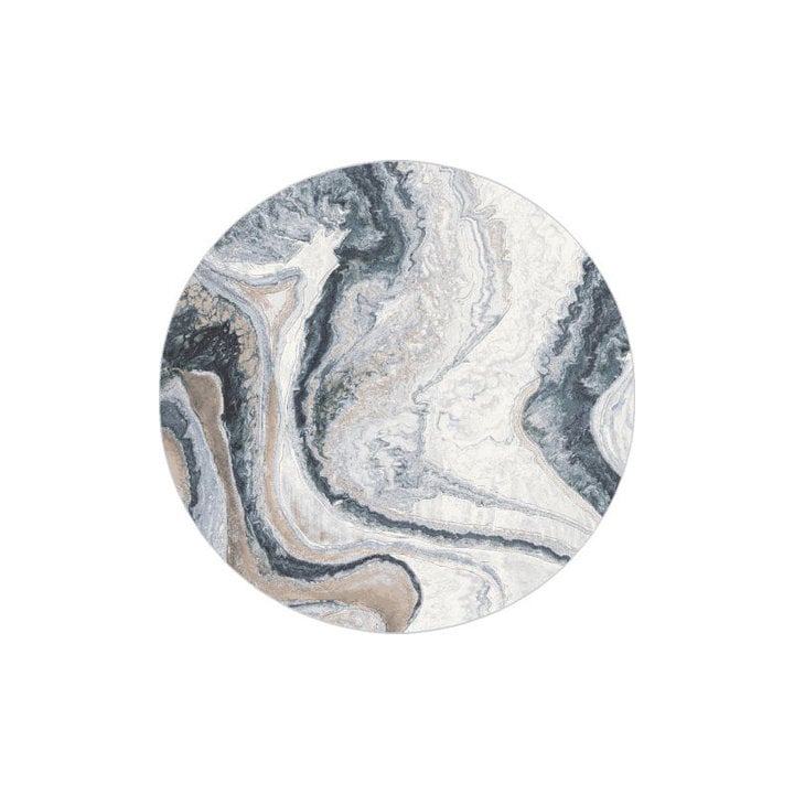 Rond modern vloerkleed - Aspen Blauw 8656 - 1