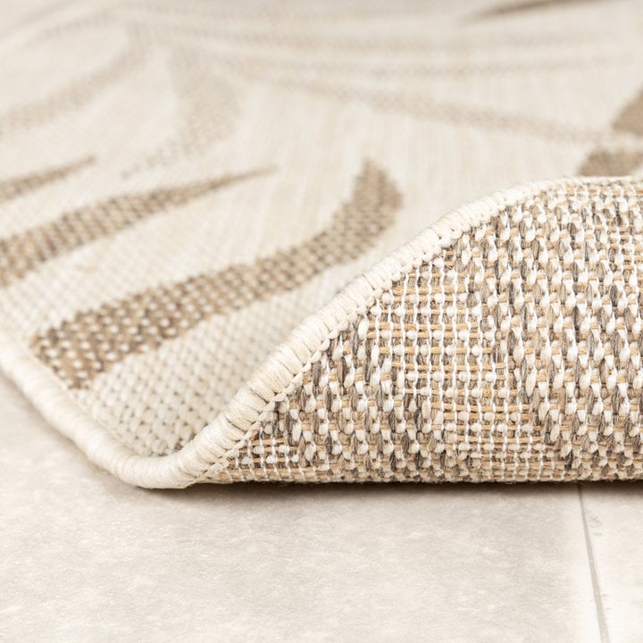 Rond jute buitenkleed - Nomad Leaves Creme - 6