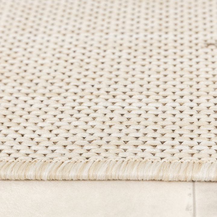 Rond jute buitenkleed - Nomad Leaves Creme - 5