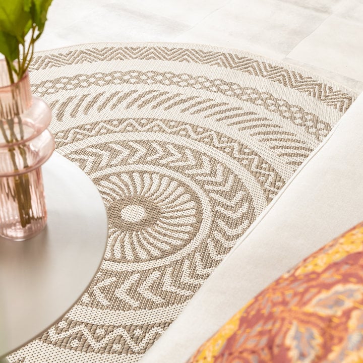 Rond jute buitenkleed - Nomad Aztec Creme - 3