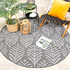 Rond buitenkleed - Summer Leaves Grijs