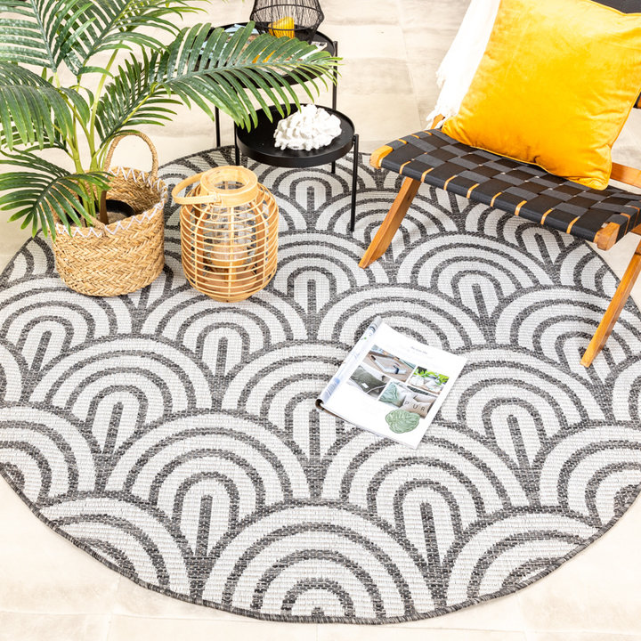 Rond buitenkleed - Summer Arch Grijs - 3