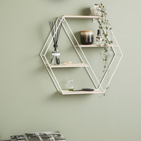 Vintage Wandrek - Zeshoek Wit