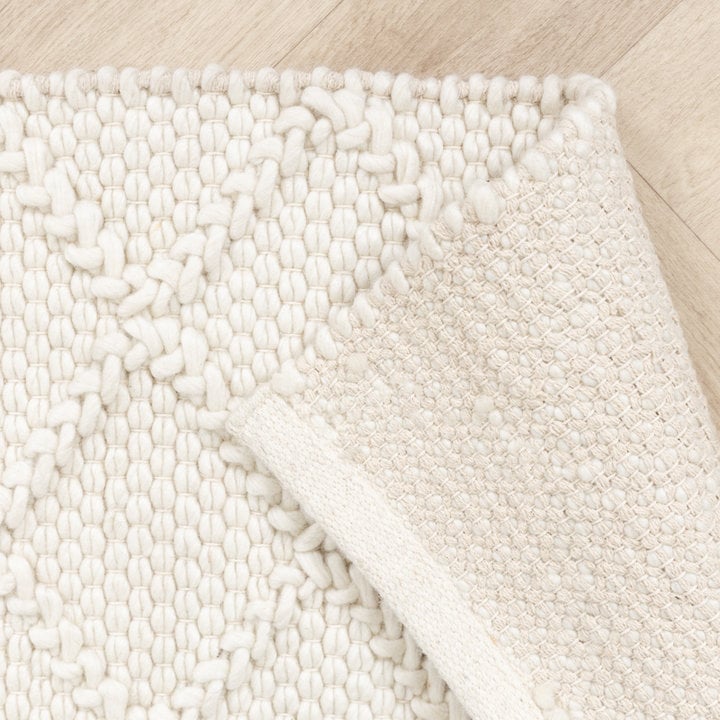 Wol gevlochten vloerkleed - Knit Creme - 7