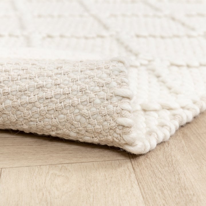 Wol gevlochten vloerkleed - Knit Creme - 8