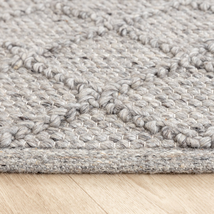 Wol gevlochten vloerkleed - Knit Grijs - 6