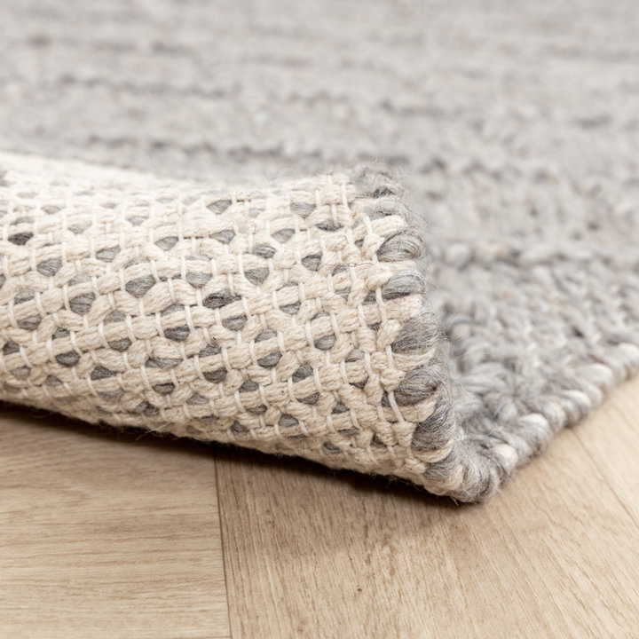 Wol gevlochten vloerkleed - Knit Grijs - 8