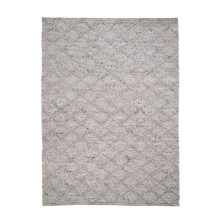 Wol gevlochten vloerkleed - Knit Grijs - 1