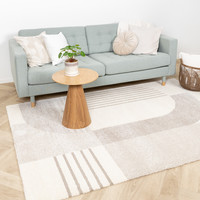 Hoogpolig vloerkleed - Serene Shapes Creme