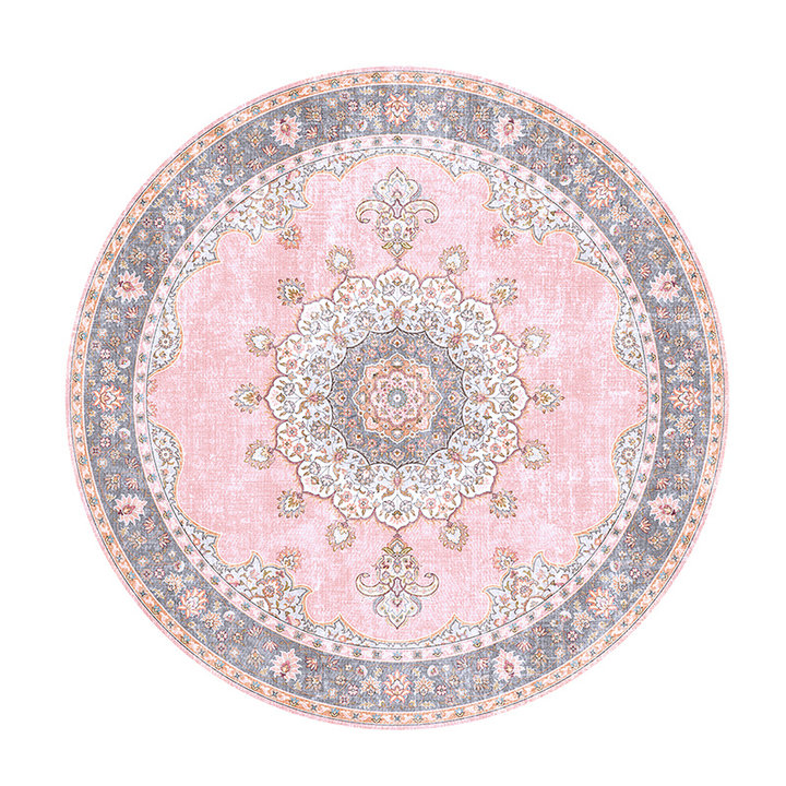 Rond vintage vloerkleed - Lily Medaillon Roze - 1
