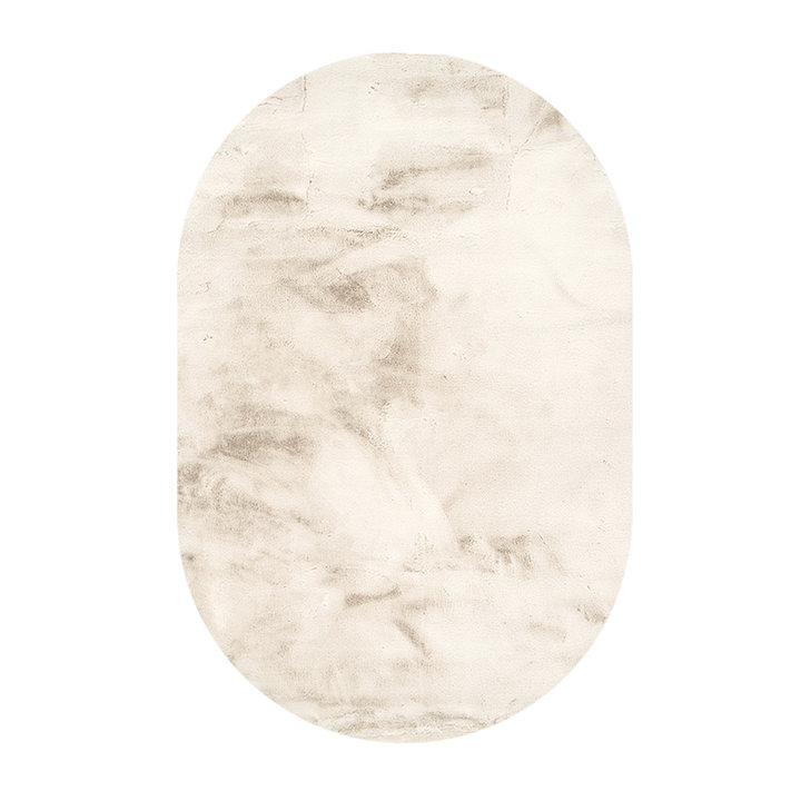 Ovaal hoogpolig vloerkleed - Comfy Creme
