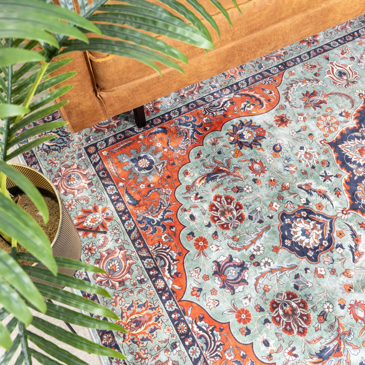 Vintage vloerkleed - Imagine Medaillon Groen - 3