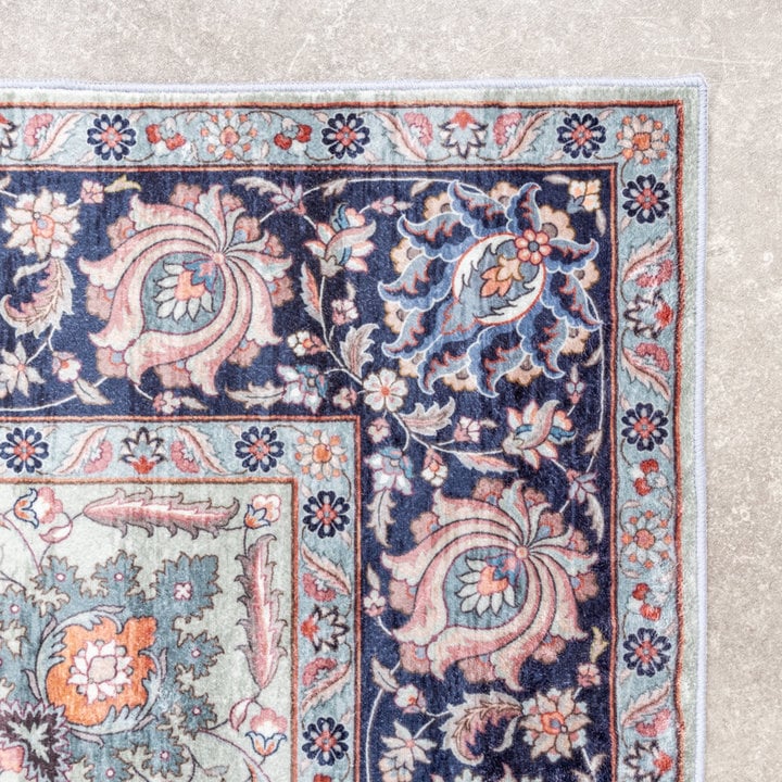 Vintage vloerkleed - Imagine Medaillon Blauw - 4