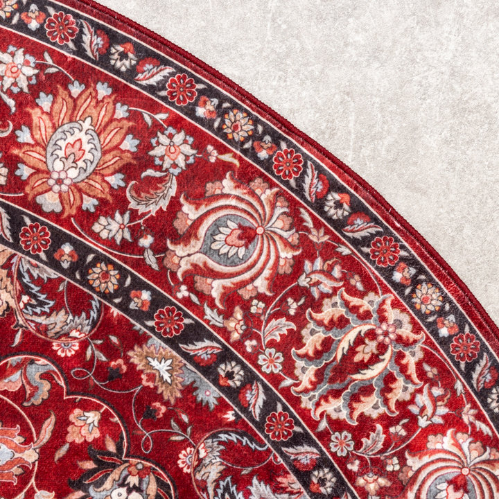 Rond vintage vloerkleed - Imagine Medaillon Rood - 3