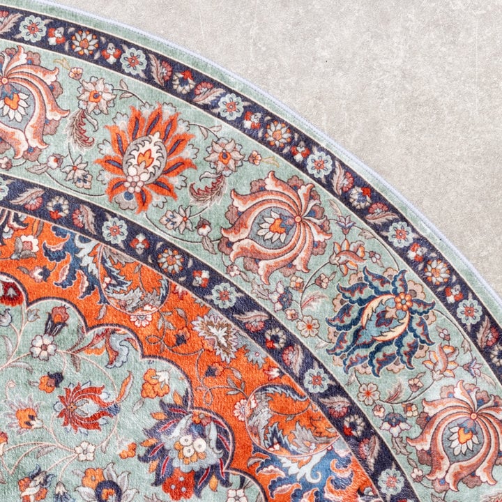 Rond vintage vloerkleed - Imagine Medaillon Groen - 3
