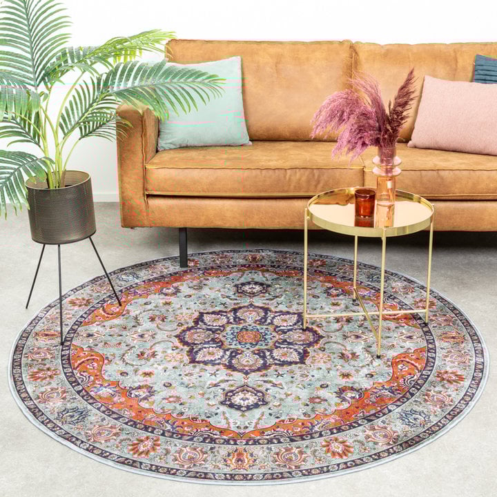 Rond vintage vloerkleed - Imagine Medaillon Groen - 5