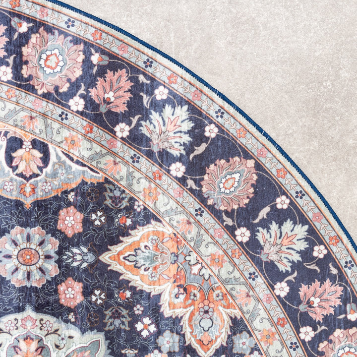 Rond vintage vloerkleed - Imagine Oriental Blauw - 3