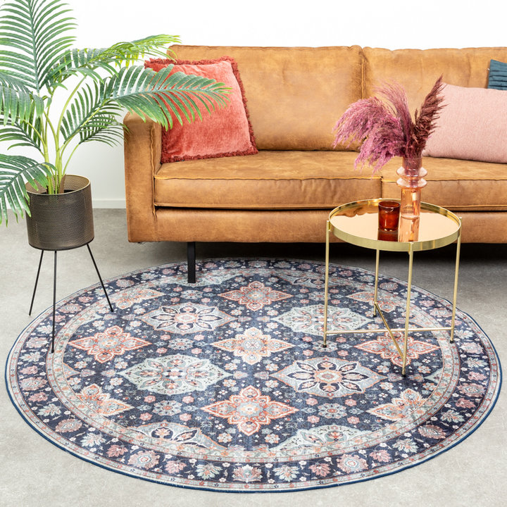 Rond vintage vloerkleed - Imagine Oriental Blauw - 5