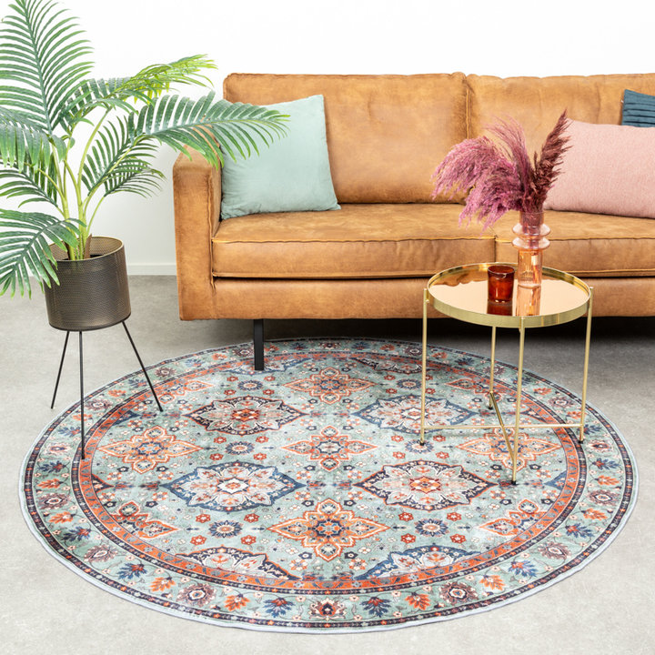 Rond vintage vloerkleed - Imagine Oriental Groen - 5