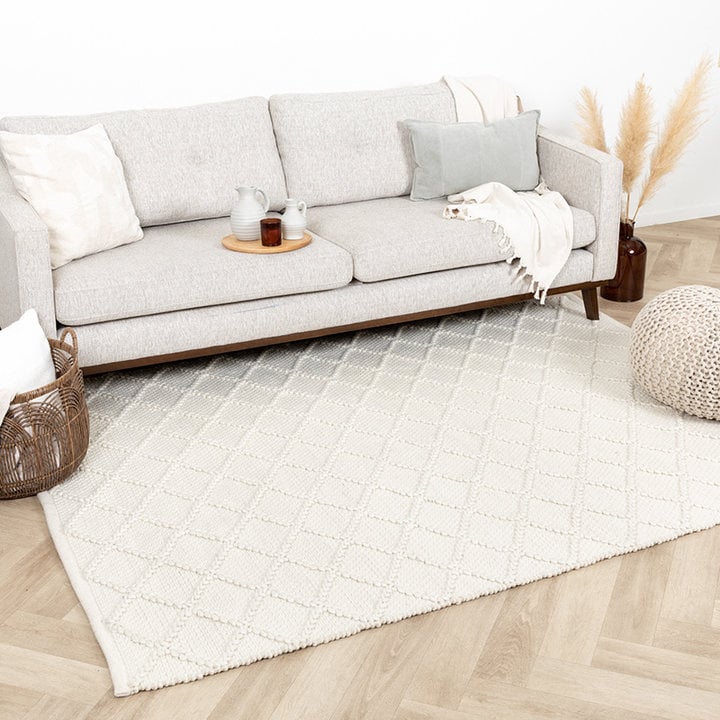 Wol gevlochten vloerkleed - Knit Creme - 3