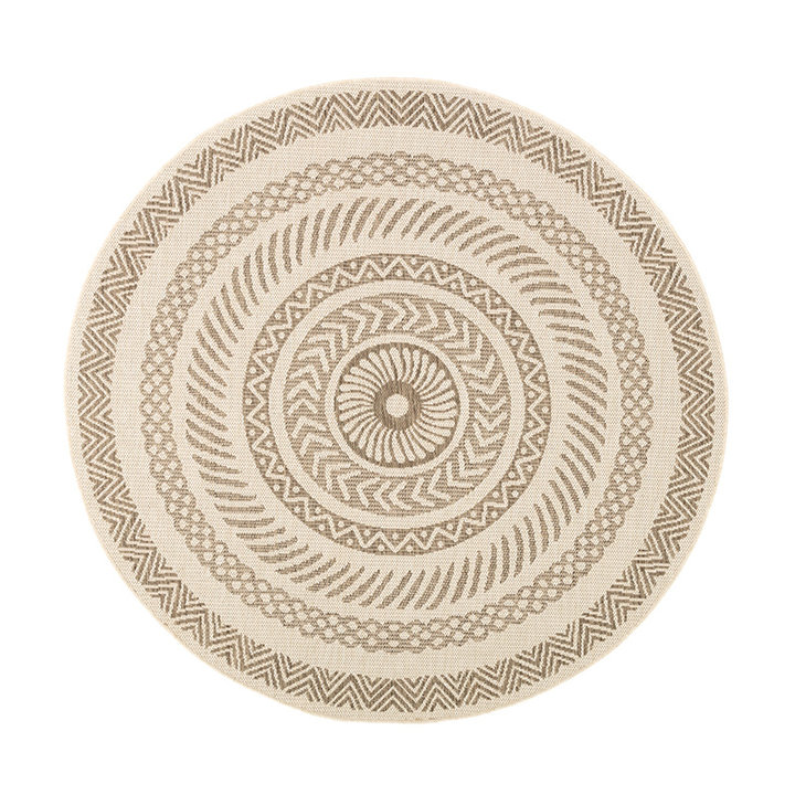 Rond jute buitenkleed - Nomad Aztec Creme - 1