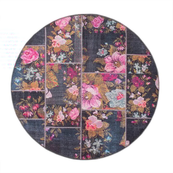 Rond Rozenkelim vloerkleed - Rosa Pink - 1