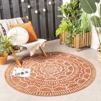 Rond modern buitenkleed - Porto Aztec Terra