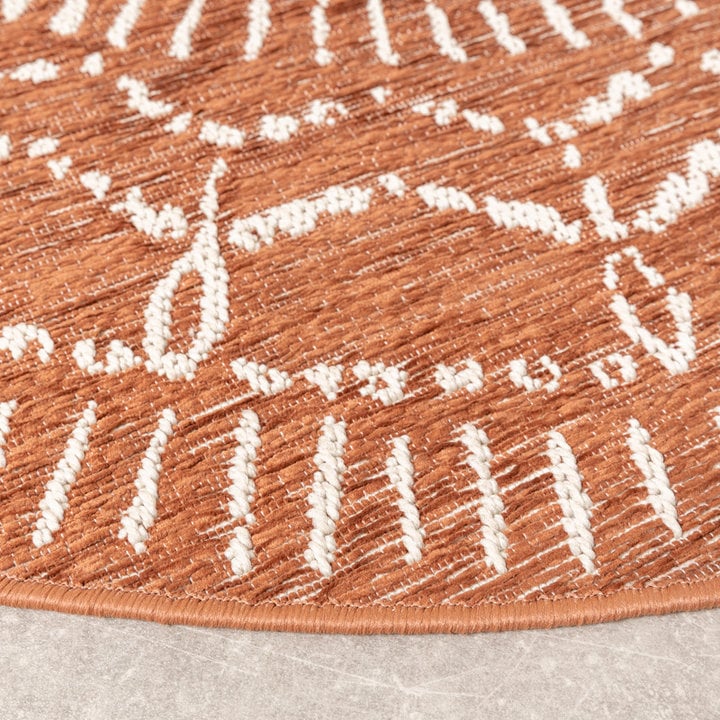 Rond modern buitenkleed - Porto Aztec Terra - 5