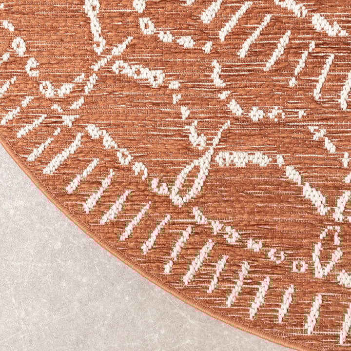 Rond modern buitenkleed - Porto Aztec Terra - 6
