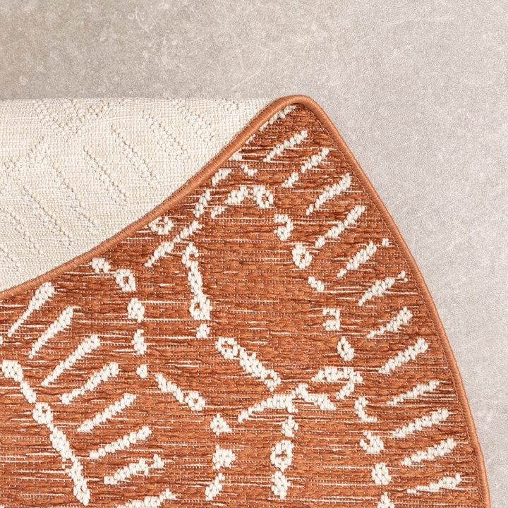 Rond modern buitenkleed - Porto Aztec Terra - 7