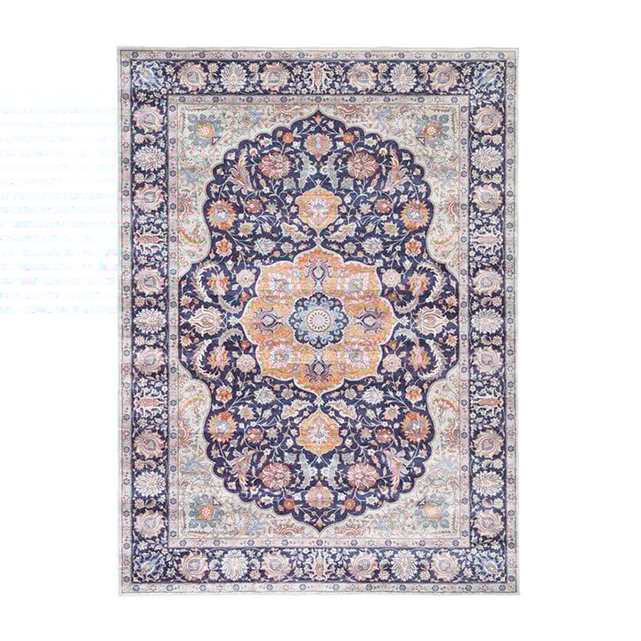 Vintage vloerkleed - Imagine Medaillon Blauw - 1