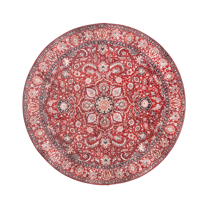 Rond vintage vloerkleed - Imagine Medaillon Rood - 1