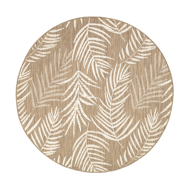 Rond buitenkleed - Malta Leaves Naturel - 1