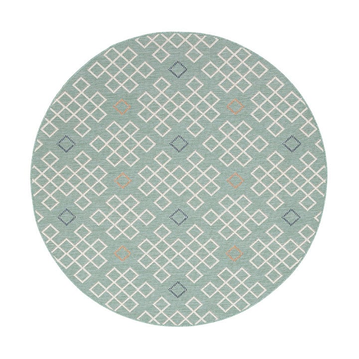 Rond modern buitenkleed - Playa Geo Groen - 1