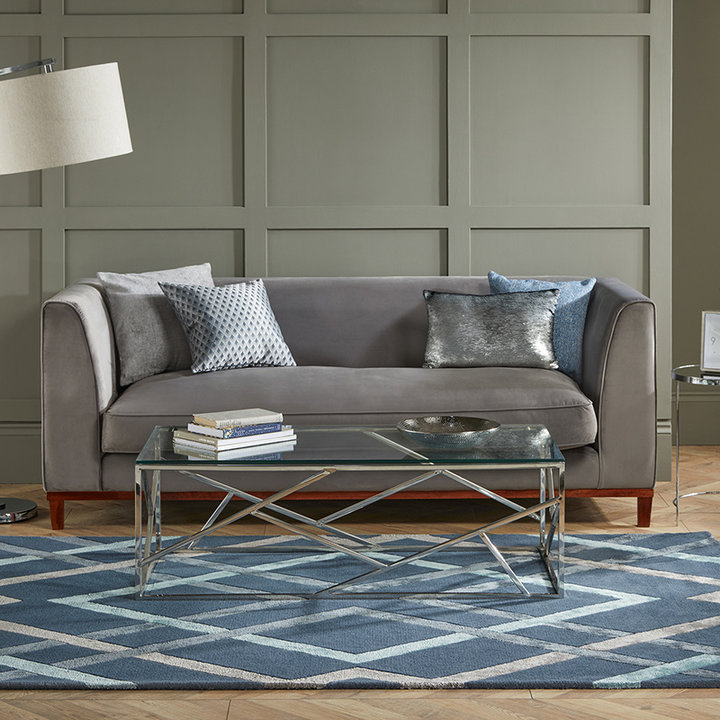 Geometrisch vloerkleed - Archeo Trellis Blauw