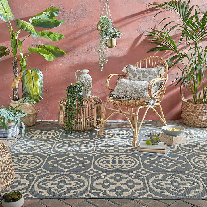 Retro buitenkleed - Floreno Ostia Grijs