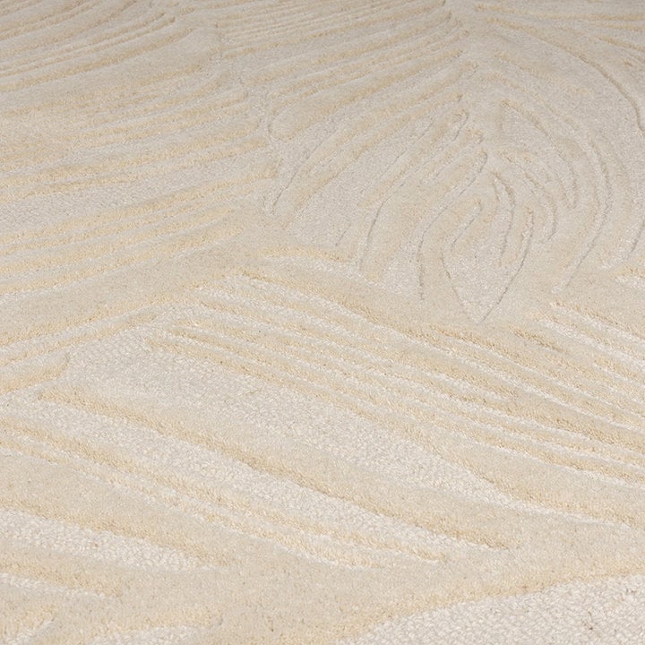 Modern vloerkleed - Solacio Leaves Beige - 2